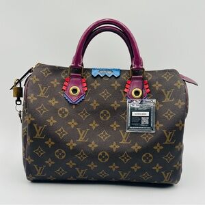LOUIS VUITTON LIMITED EDITION MONOGRAM TOTEM SPEEDY 30 “FLAMINGO” w/COA